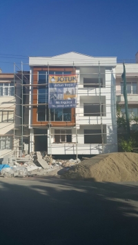 Binamızın dış cephesinde tercihimiz jotun boya .
